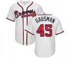 Atlanta Braves #45 Kevin Gausman Authentic White Team Logo Fashion Cool Base Baseball Jersey