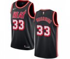 Miami Heat #33 Alonzo Mourning Swingman Black Black Fashion Hardwood Classics NBA Jersey