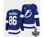 Tampa Bay Lightning #86 Nikita Kucherov Blue Home Authentic 2021 NHL Stanley Cup Final Patch Jersey