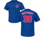 MLB Nike Chicago Cubs #38 Mike Montgomery Royal Blue Name & Number T-Shirt