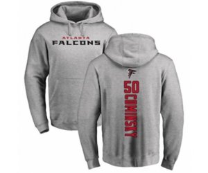 Atlanta Falcons #50 John Cominsky Ash Backer Pullover Hoodie