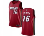 Miami Heat #16 James Johnson Authentic Red Basketball Jersey Statement Edition