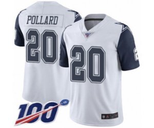 Dallas Cowboys #20 Tony Pollard Limited White Rush Vapor Untouchable 100th Season Football Jersey