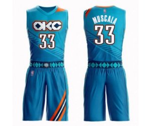 Oklahoma City Thunder #33 Mike Muscala Swingman Turquoise Basketball Suit Jersey - City Edition