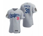 Los Angeles Dodgers Mike Piazza Nike Gray 2020 World Series Authentic Jersey