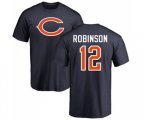 Chicago Bears #12 Allen Robinson Navy Blue Name & Number Logo T-Shirt