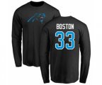 Carolina Panthers #33 Tre Boston Black Name & Number Logo Long Sleeve T-Shirt