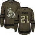 Ottawa Senators #21 Logan Brown Premier Green Salute to Service NHL Jersey