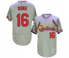St. Louis Cardinals #16 Kolten Wong Grey Flexbase Authentic Collection Cooperstown Baseball Jersey