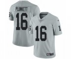 Oakland Raiders #16 Jim Plunkett Limited Silver Inverted Legend Football Jersey