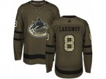 Vancouver Canucks #8 Igor Larionov Green Salute to Service Stitched NHL Jersey