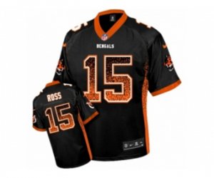 Cincinnati Bengals #15 John Ross Elite Black Drift Fashion NFL Jersey