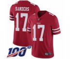 San Francisco 49ers #17 Emmanuel Sanders Red Team Color Vapor Untouchable Limited Player 100th Season Football Jersey