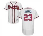 Atlanta Braves #23 David Justice White Home Flex Base Authentic Collection Baseball Jersey