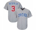Chicago Cubs #3 Daniel Descalso Replica Grey Road Cool Base Baseball Jersey
