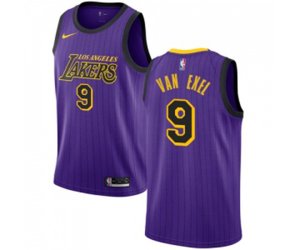 Los Angeles Lakers #9 Nick Van Exel Authentic Purple Basketball Jersey - City Edition