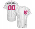 New York Yankees Customized Authentic White 2016 Mother's Day Fashion Flex Base Baseball Jersey