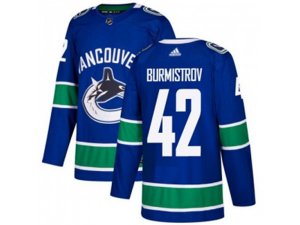 Vancouver Canucks #42 Alex Burmistrov Blue Home Authentic Stitched NHL Jersey