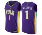 New Orleans Pelicans #1 Zion Williamson Swingman Purple Basketball Jersey - City Edition
