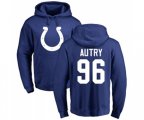 Indianapolis Colts #96 Denico Autry Royal Blue Name & Number Logo Pullover Hoodie