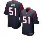 Houston Texans #51 Dylan Cole Game Navy Blue Team Color Football Jersey