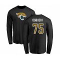 Jacksonville Jaguars #75 Cedric Ogbuehi Black Name & Number Logo Long Sleeve T-Shirt