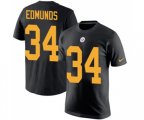 Pittsburgh Steelers #34 Terrell Edmunds Black Rush Pride Name & Number T-Shirt