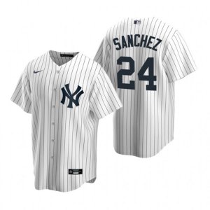 Nike New York Yankees #24 Gary Sanchez White Home Stitched Baseball Jersey