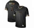 Houston Astros #7 Craig Biggio Authentic Black Gold Fashion Baseball Jersey