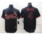 St Louis Cardinals #4 Yadier Molina Lights Out Black Fashion Stitched MLB Cool Base Nike Jersey