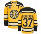 CCM Boston Bruins #37 Patrice Bergeron Authentic Gold Winter Classic Throwback NHL Jersey