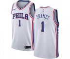 Philadelphia 76ers #1 Landry Shamet Swingman White Basketball Jersey - Association Edition