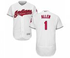 Cleveland Indians #1 Greg Allen White Home Flex Base Authentic Collection Baseball Jersey