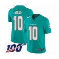 Miami Dolphins #10 Kenny Stills Aqua Green Team Color Vapor Untouchable Limited Player 100th Season Football Jersey
