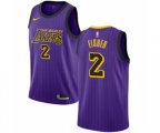 Los Angeles Lakers #2 Derek Fisher Swingman Purple NBA Jersey - City Edition