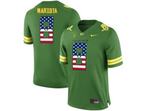 2016 US Flag Fashion 2016 Men\'s Oregon Duck Marcus Mariota #8 College Football Limited Jerseys - Apple Green