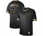 New York Yankees #24 Gary Sanchez Authentic Black Gold Fashion Baseball Jersey