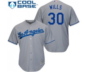 Los Angeles Dodgers #30 Maury Wills Replica Grey Road Cool Base MLB Jersey