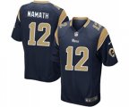 Los Angeles Rams #12 Joe Namath Game Navy Blue Team Color Football Jersey