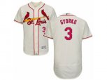 St. Louis Cardinals #3 Jedd Gyorko Cream Flexbase Authentic Collection MLB Jersey