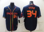 Houston Astros #34 Nolan Ryan Number 2022 Navy Blue City Connect Cool Base Stitched Jersey