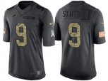 Detroit Lions #9 Matthew Stafford Stitched Black NFL Salute to Service Limited Jerseys