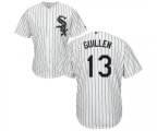 Chicago White Sox #13 Ozzie Guillen White Home Flex Base Authentic Collection Baseball Jersey