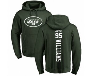 New York Jets #95 Quinnen Williams Green Backer Pullover Hoodie