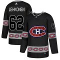 Montreal Canadiens #62 Artturi Lehkonen Authentic Black Team Logo Fashion NHL Jersey