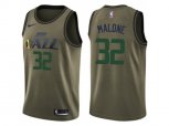 Utah Jazz #32 Karl Malone Green Salute to Service NBA Swingman Jersey