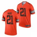 Cleveland Browns #21 Denzel Ward Nike Orange 2021 Inverted Legend Jersey