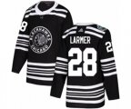 Chicago Blackhawks #28 Steve Larmer Authentic Black 2019 Winter Classic NHL Jersey