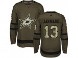 Dallas Stars #13 Mattias Janmark Green Salute to Service Stitched NHL Jersey