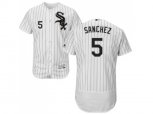 Chicago White Sox #5 Yolmer Sanchez White(Black Strip) Flexbase Authentic Collection Stitched MLB Jerseys